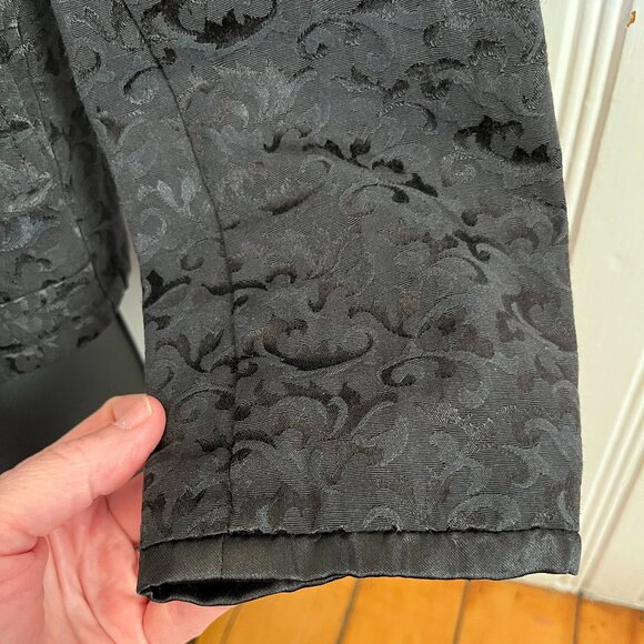 DKNY Jeans Black Damask Shawl Collar 3/4 Sleeve Blazer, Size Small - Picture 6 of 15